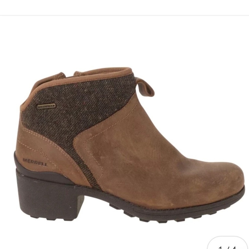 Merrell Chateau II Mid Pull Womens 8 Brown Excellent Waterproof Leather Boots